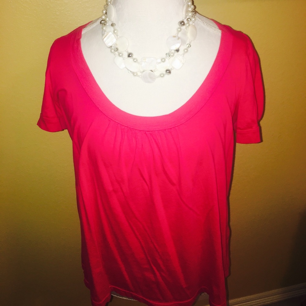 Anthropologie Brand scoop neck pink top